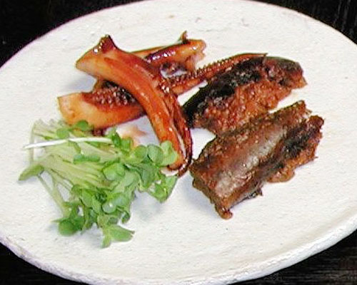 インゲンとイカの炒め物