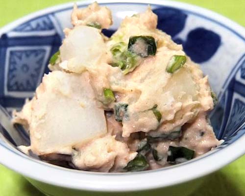 ジャガイモの梅胡麻サラダ